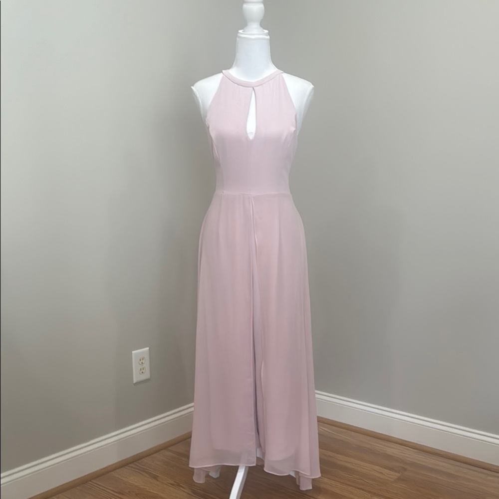 White House Black Market Blush Pink Halter Jumpsuit